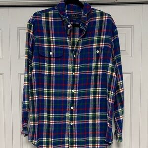 Polo by Ralph Lauren Men's Multicolor 100% Cotton Plaid Shirt Size LARGE